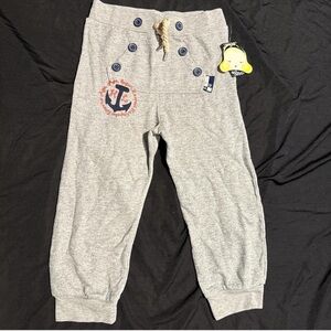 New Young Little Girls Harajuku Lovers Sweatpants Gray Long Rise Nautical Crop 6